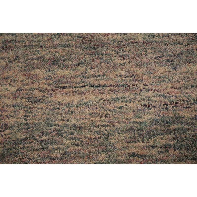 Hand Knotted Oriental 100% Wool Carpet Modern Abstract Brown Gabbeh Area Rug - 3' 0'' X 2' 1''