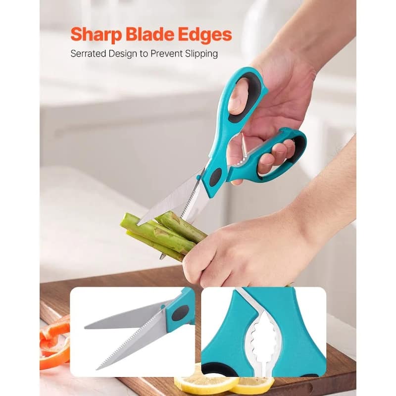Versatile Stainless Steel Kitchen Scissors with Sheath for Precision Cuts Included Plastic Sheath