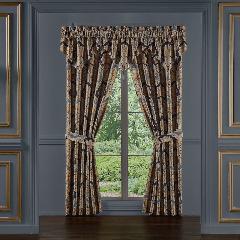 Five Queens Court Bristol 84 Inch Window Panel Pair - 84 Inches - Indigo