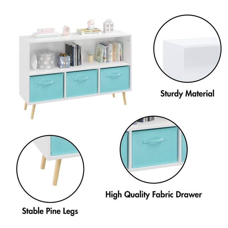 Kids Toy Storage Box Organizer with Bookcase for Books,Toys