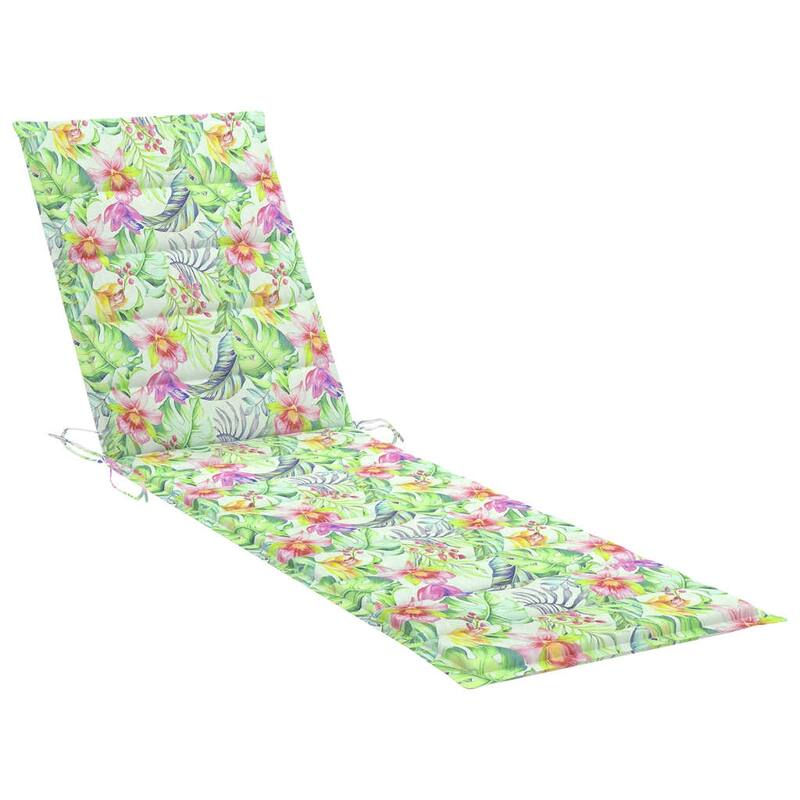 vidaXL Patio Lounge Chair Outdoor Sunbed Sunlounger with Cushion Solid Teak - 76.8" x 23.4" x 13.8"