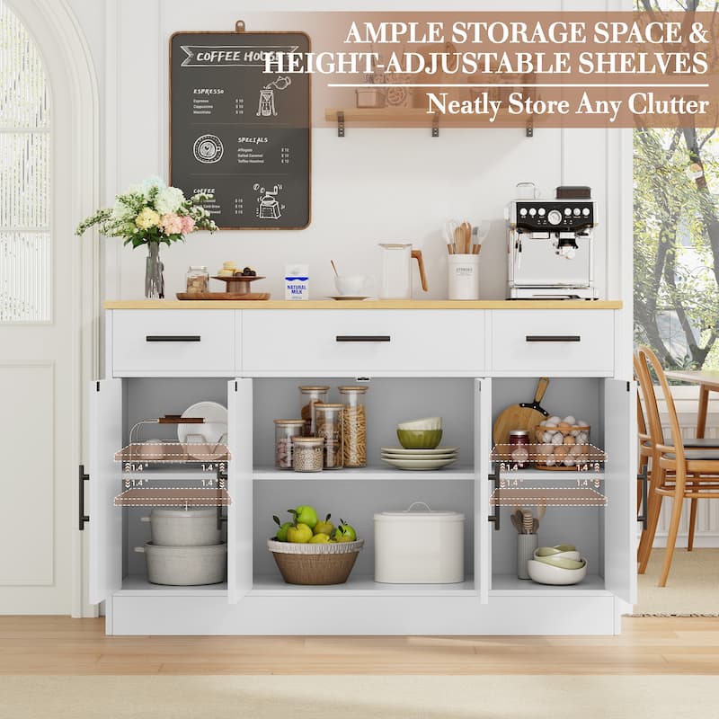 Farmhouse Kitchen Buffet Storage Cabinet, Sideboard