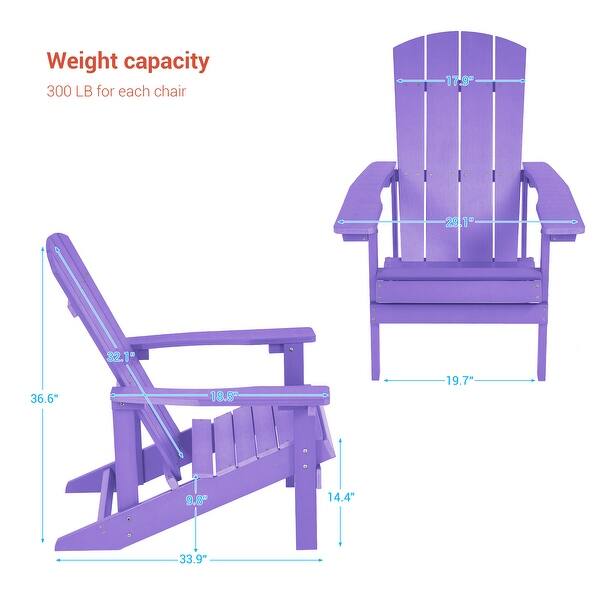 dimension image slide 12 of 18, BONOSUKI Patio Adirondack Chair w/Cupholder,Weather Resistant-Set of 4