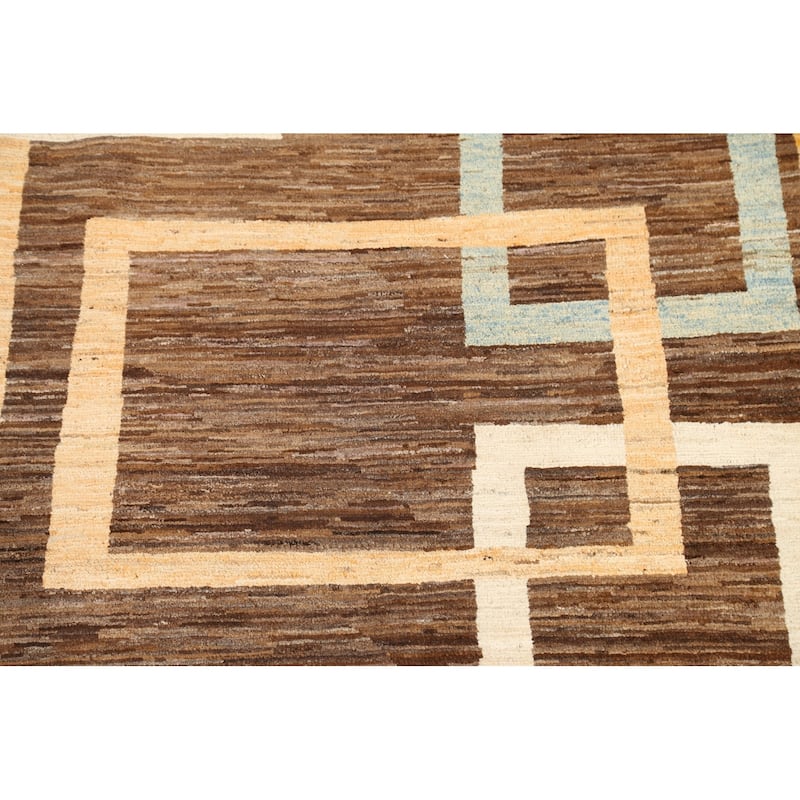 Geometric Gabbeh Kashkoli Oriental Wool Area Rug Hand-knotted Carpet - 3'7" x 4'6"
