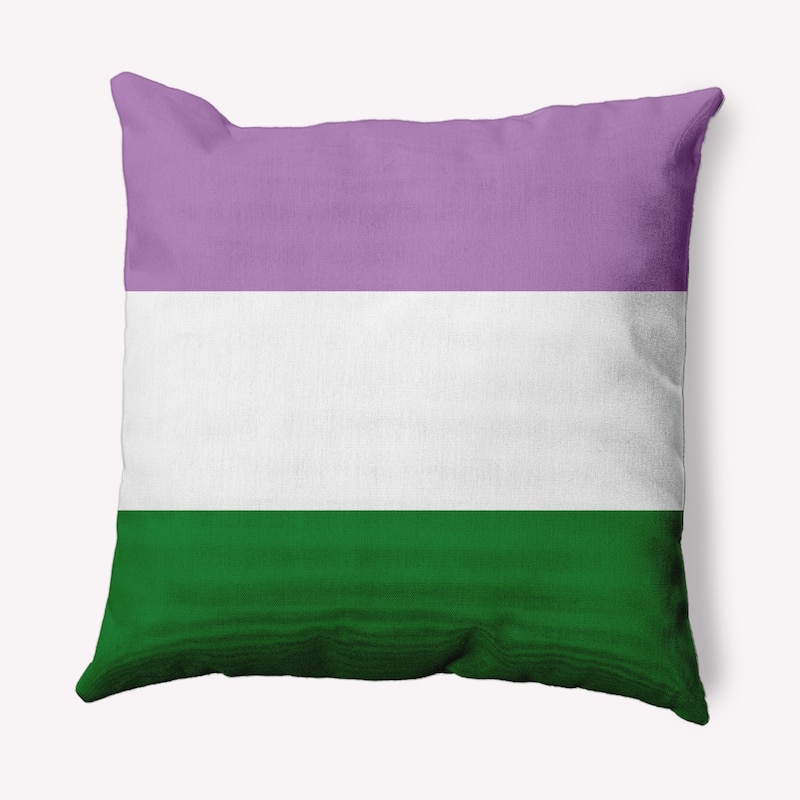 Pride Flag Outdoor Throw Pillow - 16" x 16" - Genderqueer