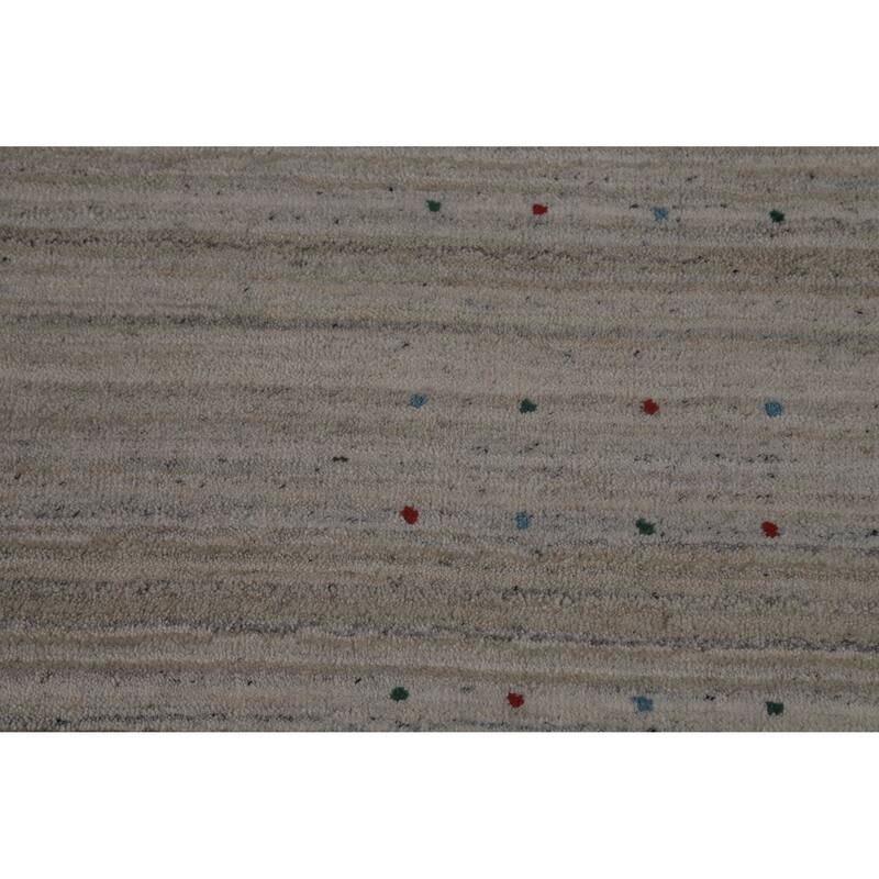 Hand Knotted Oriental 100% Wool Carpet Tribal Tribal Greys & Charcoal Gabbeh Area Rug - 10' 1'' X 8' 0''