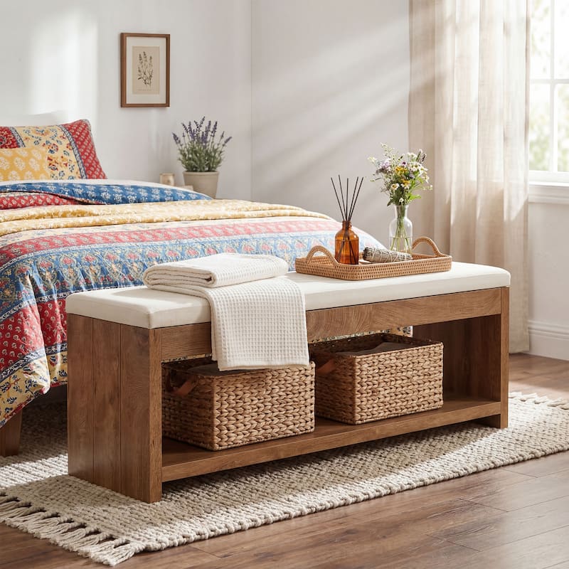 Shoe Bench With Cushion And Storage Shoe Rack