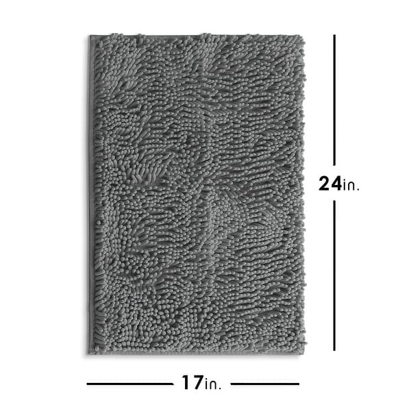 dimension image slide 7 of 34, Hearth & Harbor Non-Slip Super Plush Chenille Bathroom Rugs