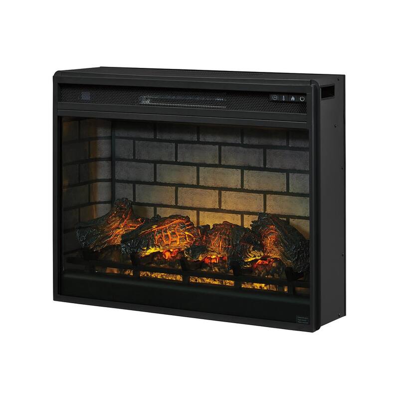 Entertainment Black Contemporary Large Fireplace Insert