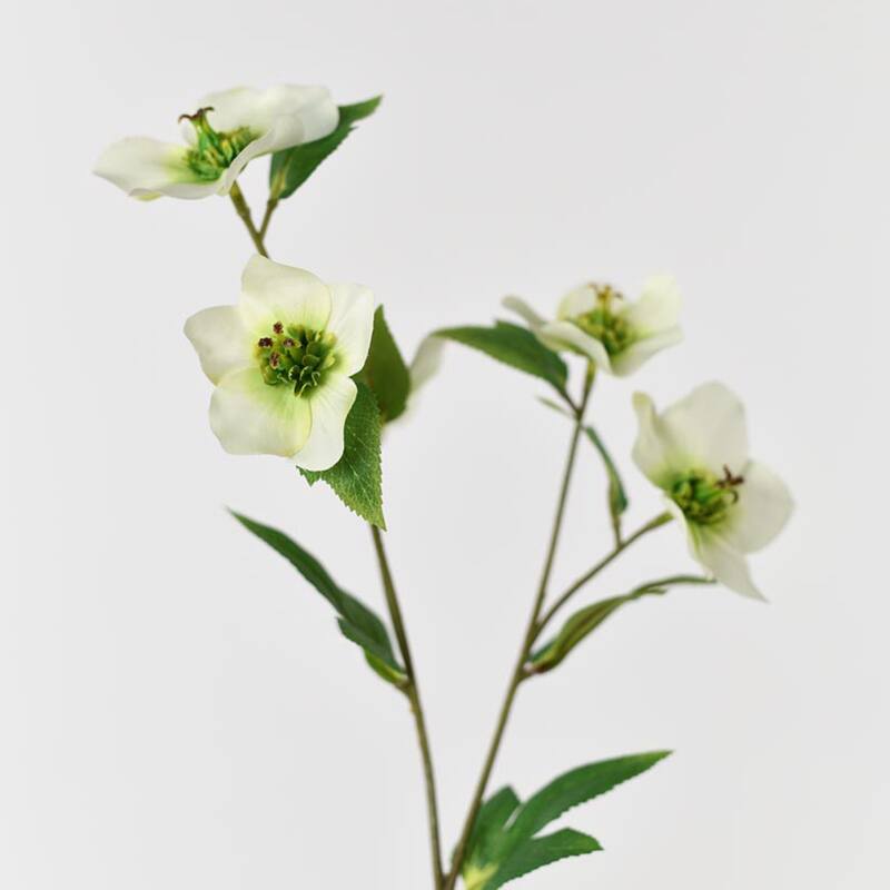 Silk Decorative Artificial Christmas Rose(Pack of 1 Branch)