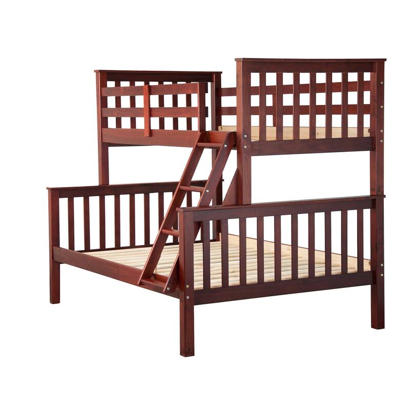 100% Solid Wood Mission Twin Over Full Bunk Bed by Palace Imports