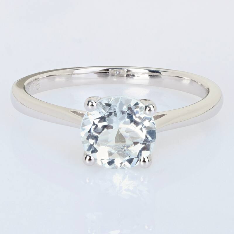 Miadora 1 1/7ct TGW Aquamarine Solitaire Ring Sterling Silver