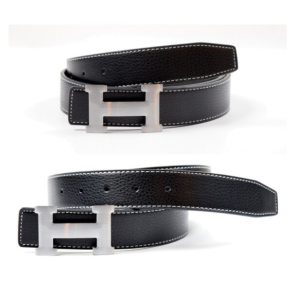ladies black leather belt with silver buckle