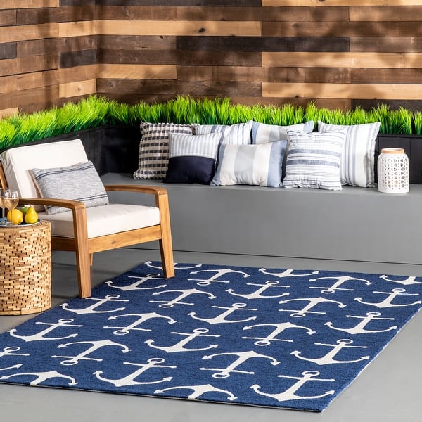 Nuloom Indoor/Outdoor Nautical Anchor Area Rug - Bed Bath & Beyond ...