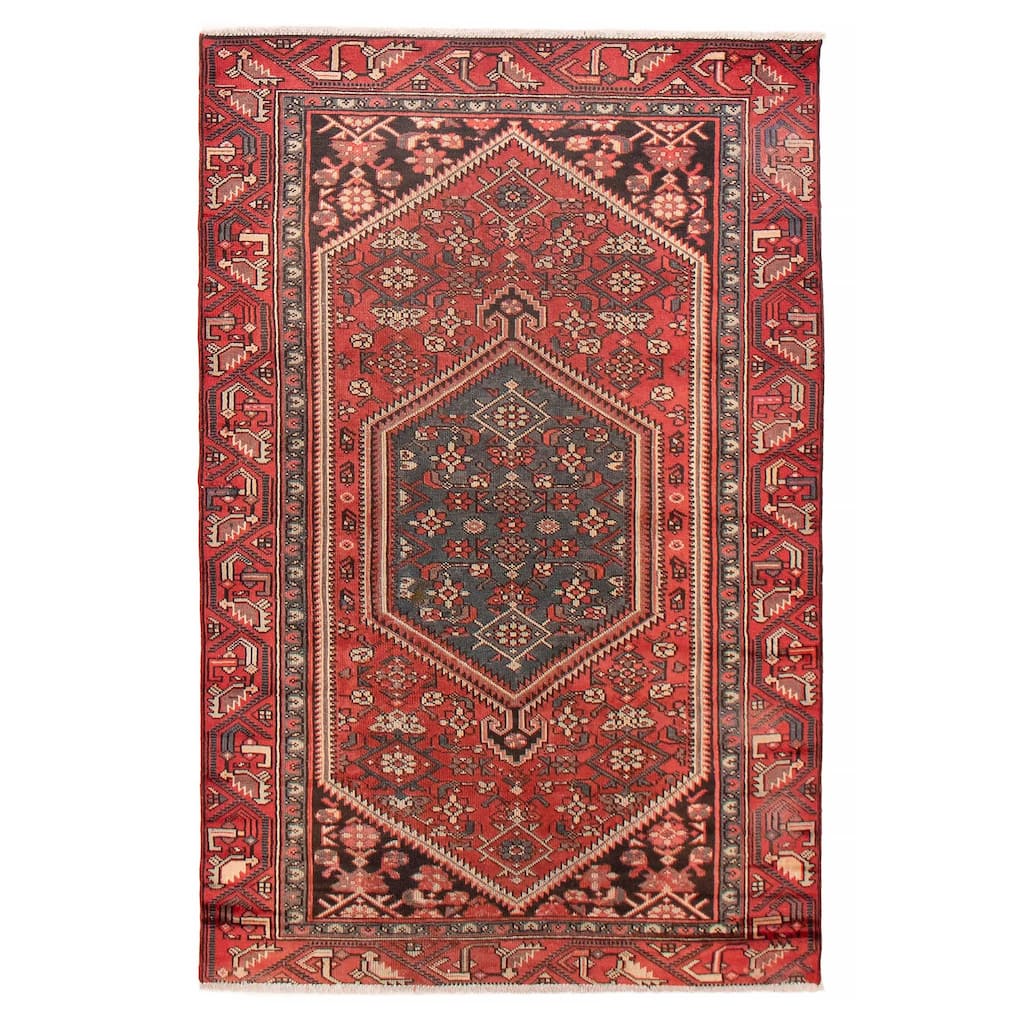 ECARPETGALLERY Hand-knotted Anadol Red Wool Rug - 4'1 x 6'5