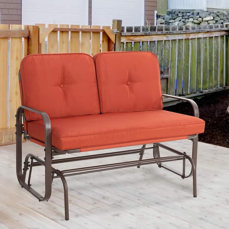 Futzca Outdoor Patio Glider Rocking Bench - Brown