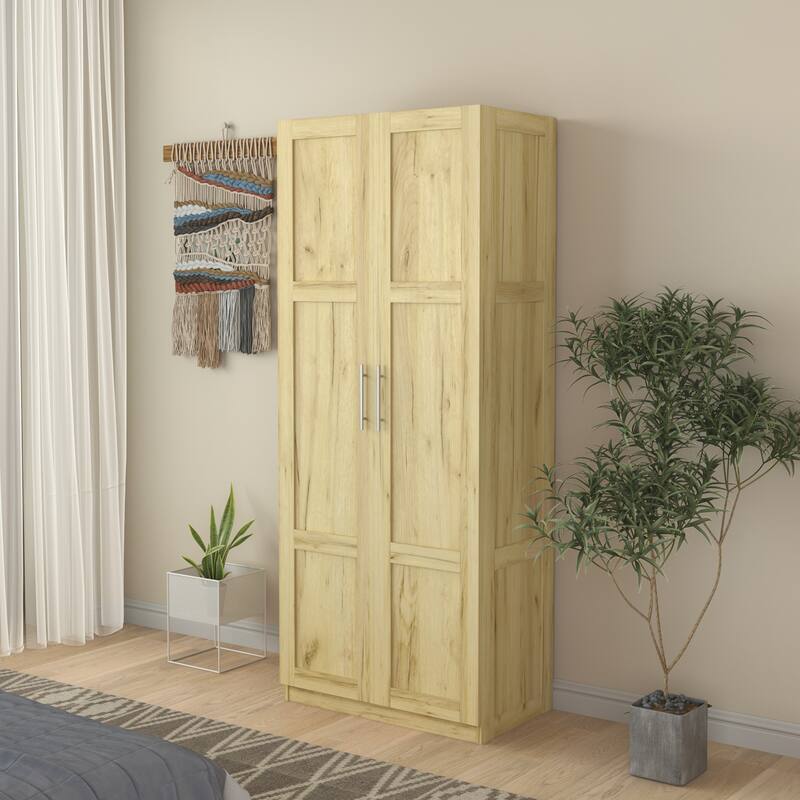 High wardrobe and kitchen cabinet with 2 doors and 3 partitions