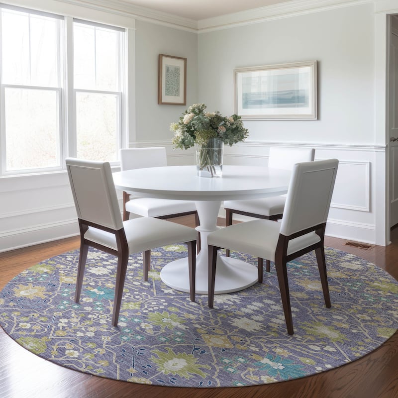 Machine Washable Indoor/ Outdoor Global Traditional Chantille Rug