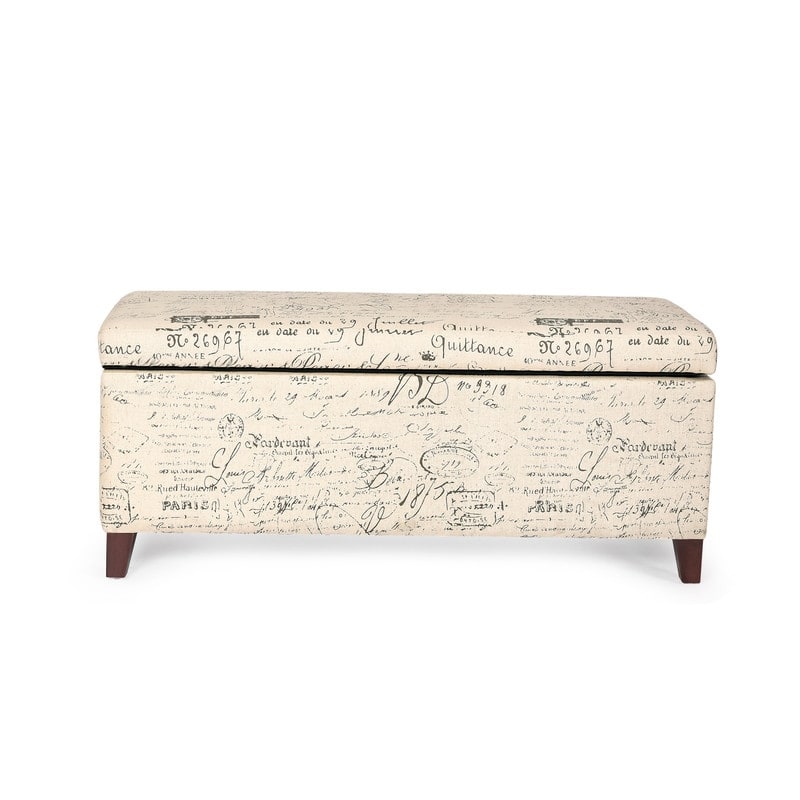 Adeco Rectangle Storage Ottoman Tufted Bench Footstool Lift Top