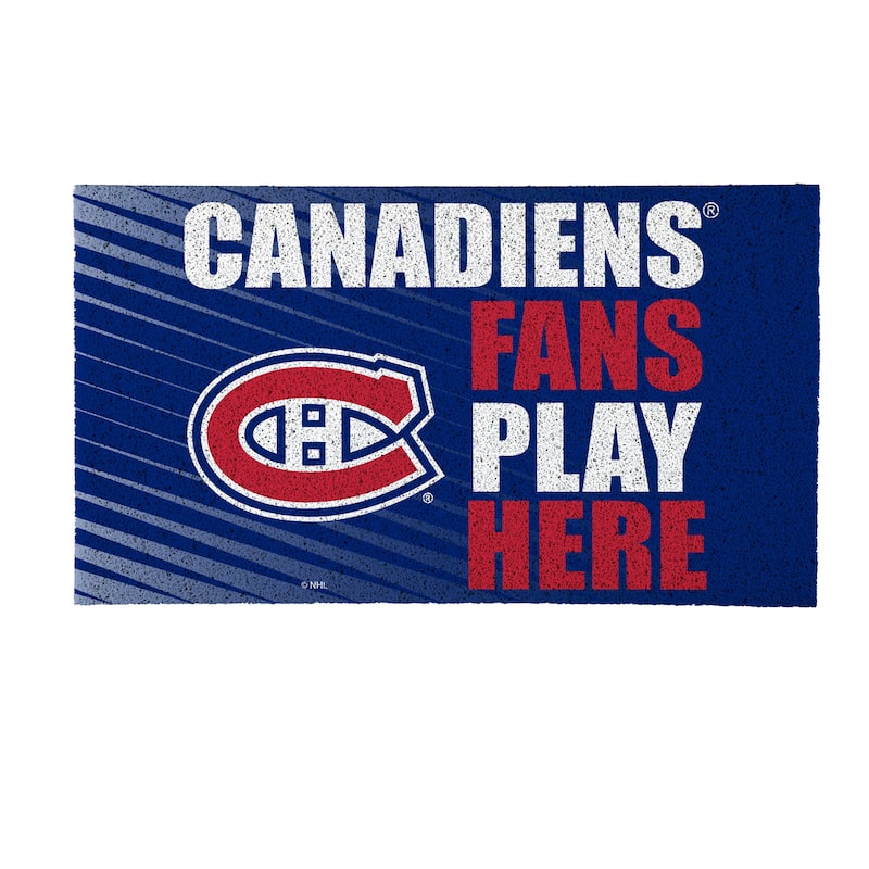 28 in. x 16 in. Montreal Canadiens "Fans Play Here" PVC Door Mat