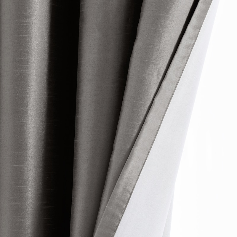 Lush Decor Insulated Grommet Blackout Faux Silk Window Curtain Panel
