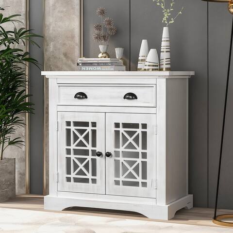 Retro Storage Cabinet wih Doors and Big Wood Drawer