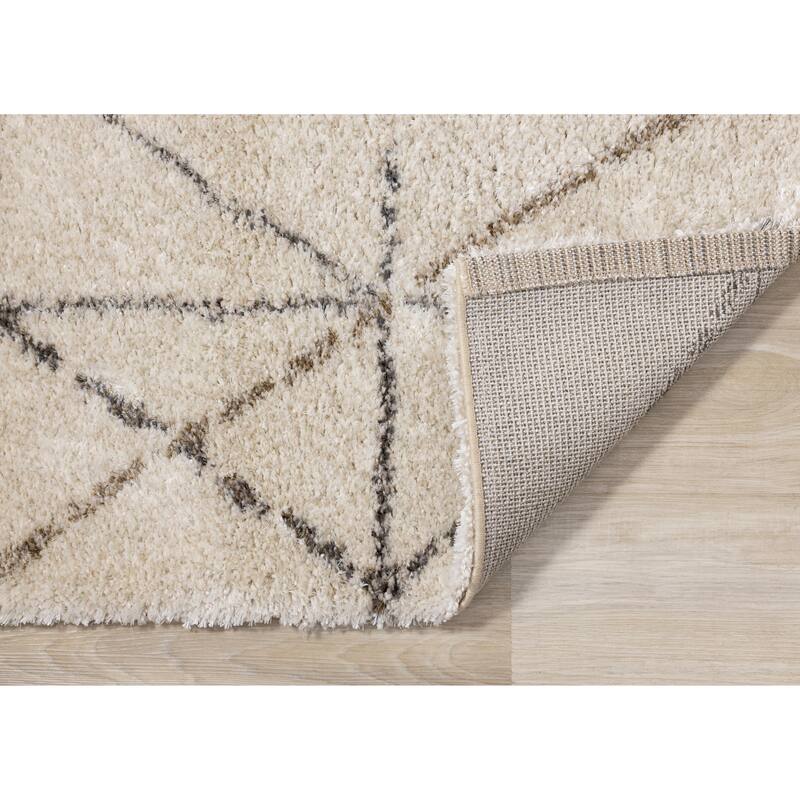 Lush Collection - Cream/Grey Geometric Rug