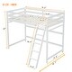 preview thumbnail 3 of 7, Twin Size High Loft Bed with inclined Ladder and Guardrails, Grey