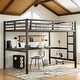 preview thumbnail 15 of 26, Space-Saving Design Loft Bed with Desk, TwinXL/Full Size Full