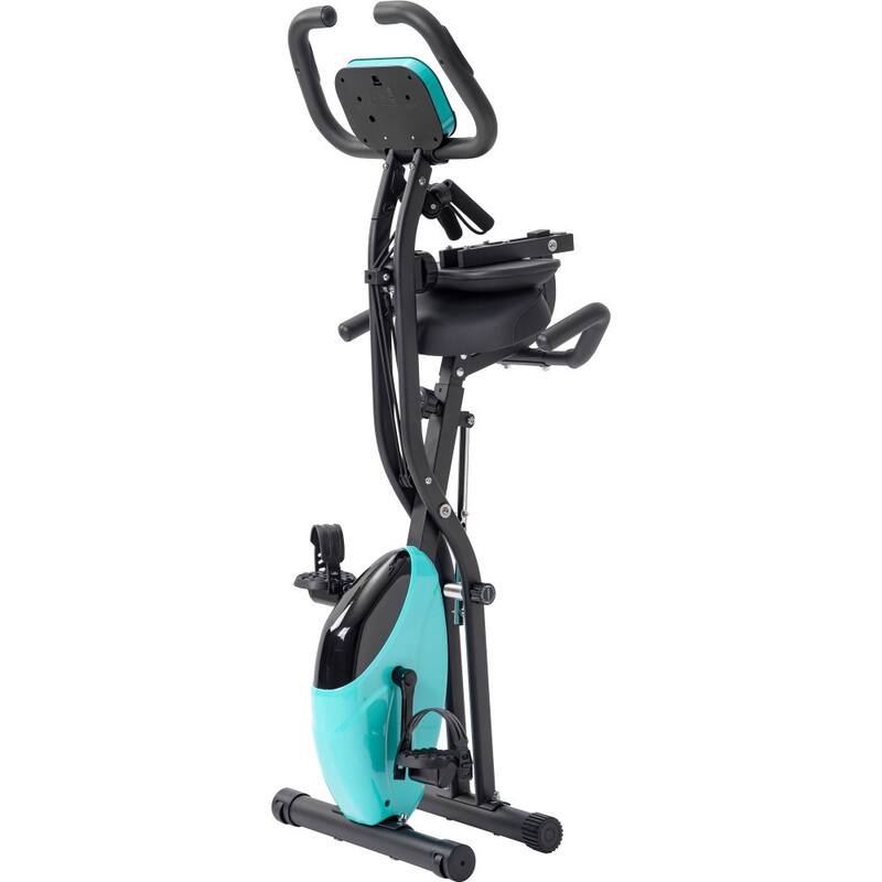 Upright Folding Exercise X-Bike with 16-Level Adjustable Resistance