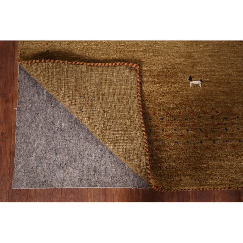 Little Animals Design Gabbeh Accent Rug Hand-Knotted Wool Carpet - 3'11"x 5'10"