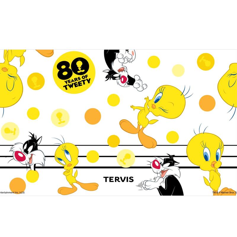 Tervis Traveler Warner Brothers Tweety 80th Anniversary Triple Walled Insulated Travel Tumbler, Stainless Steel - 20oz