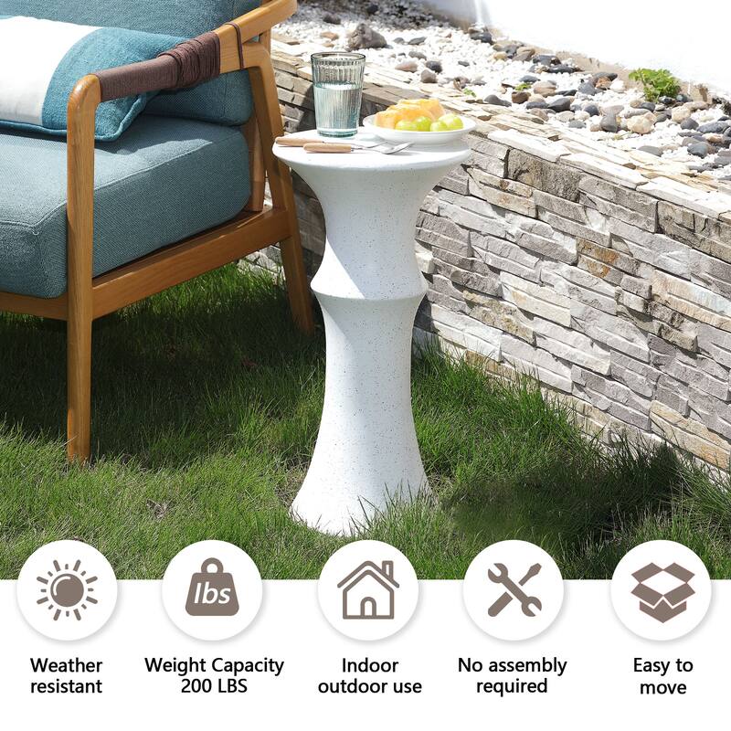 Patio Round Pedestal End Table, Side Table