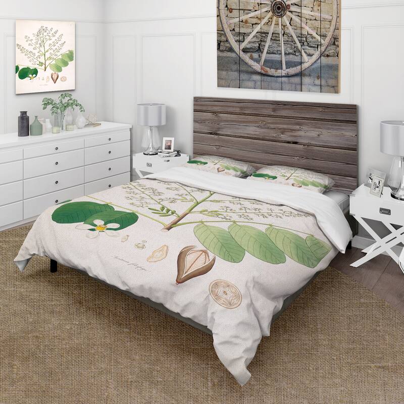 Designart 'Vintage Botanicals XVI' Farmhouse Duvet Cover Set