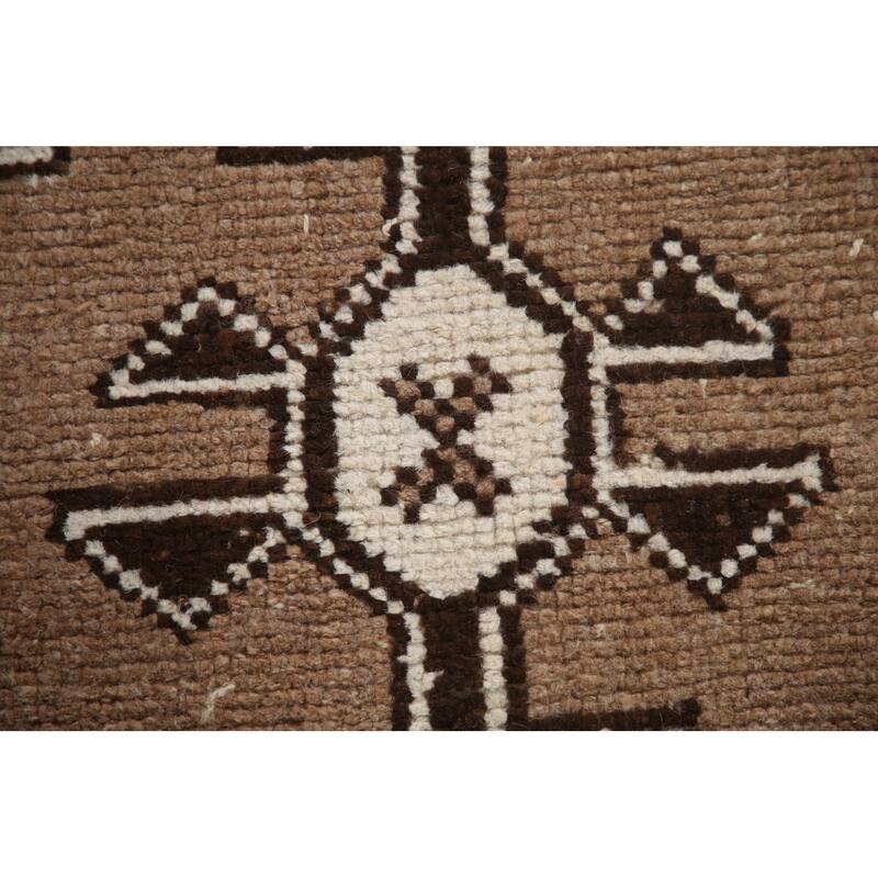 Anatolian Turkish Runner Rug Handmade Beige Tribal Wool Carpet - 3'5"x 12'3"