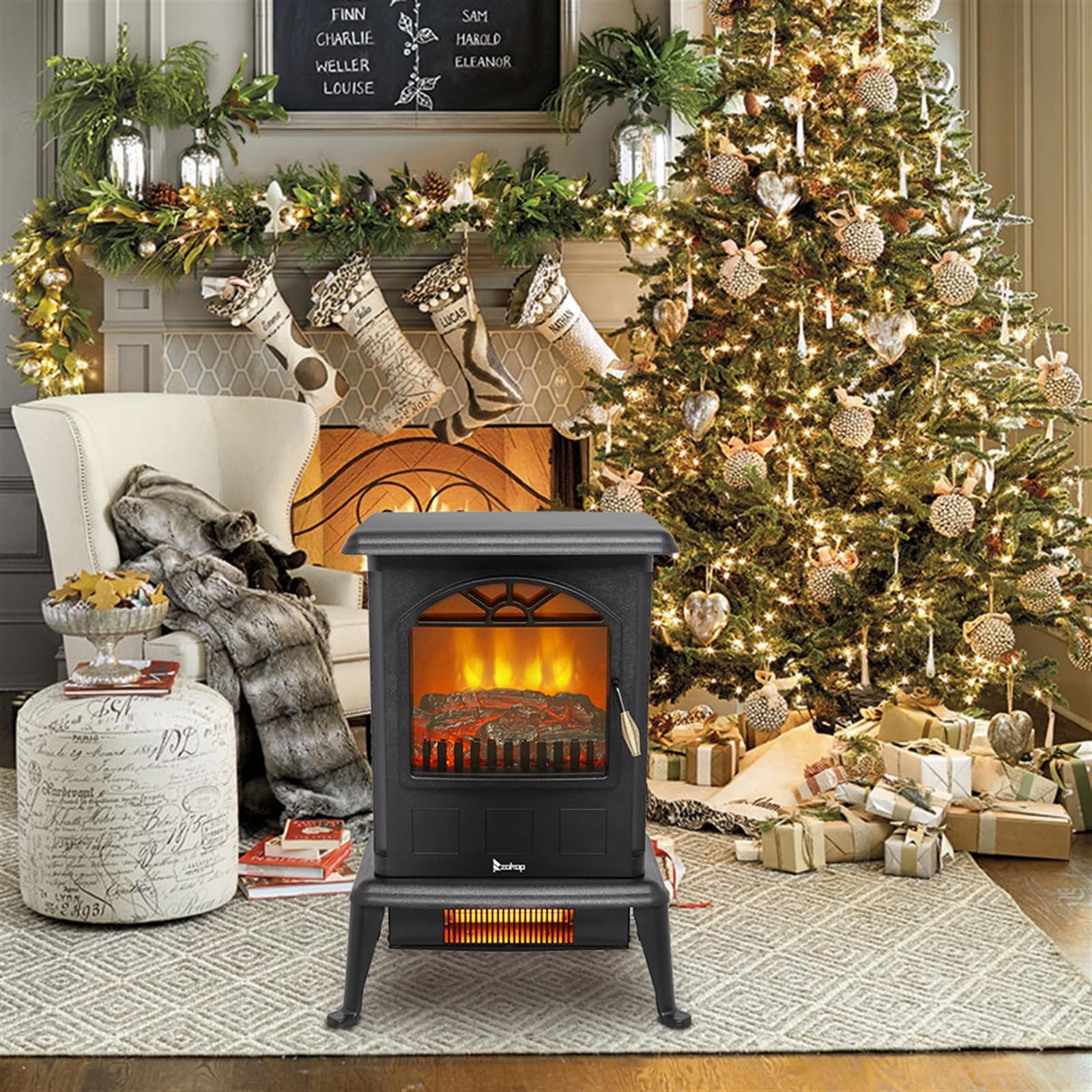 Black Electric Fireplace - Bed Bath u0026 Beyond - 35325590