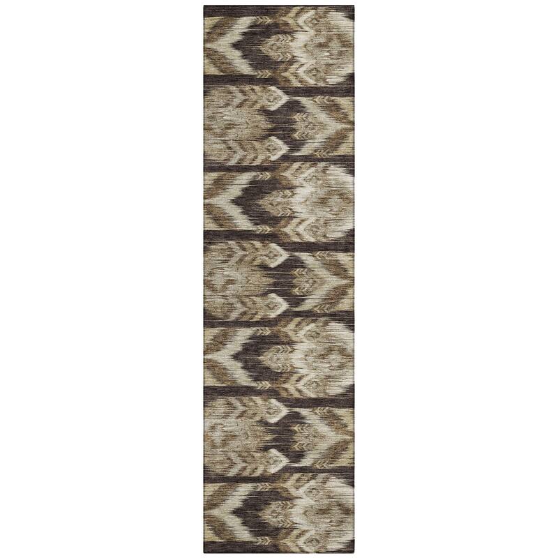 Machine Washable Indoor/ Outdoor Chantille Abstract Boho Rug