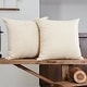 preview thumbnail 41 of 55, Deconovo Faux Linen Throw Pillow Covers 2 PCS(Cover Only) 18x18 Inch - Cream