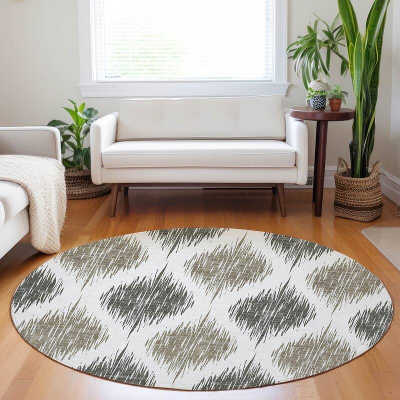 Machine Washable Indoor/ Outdoor Chantille Geo Contemporary Rug