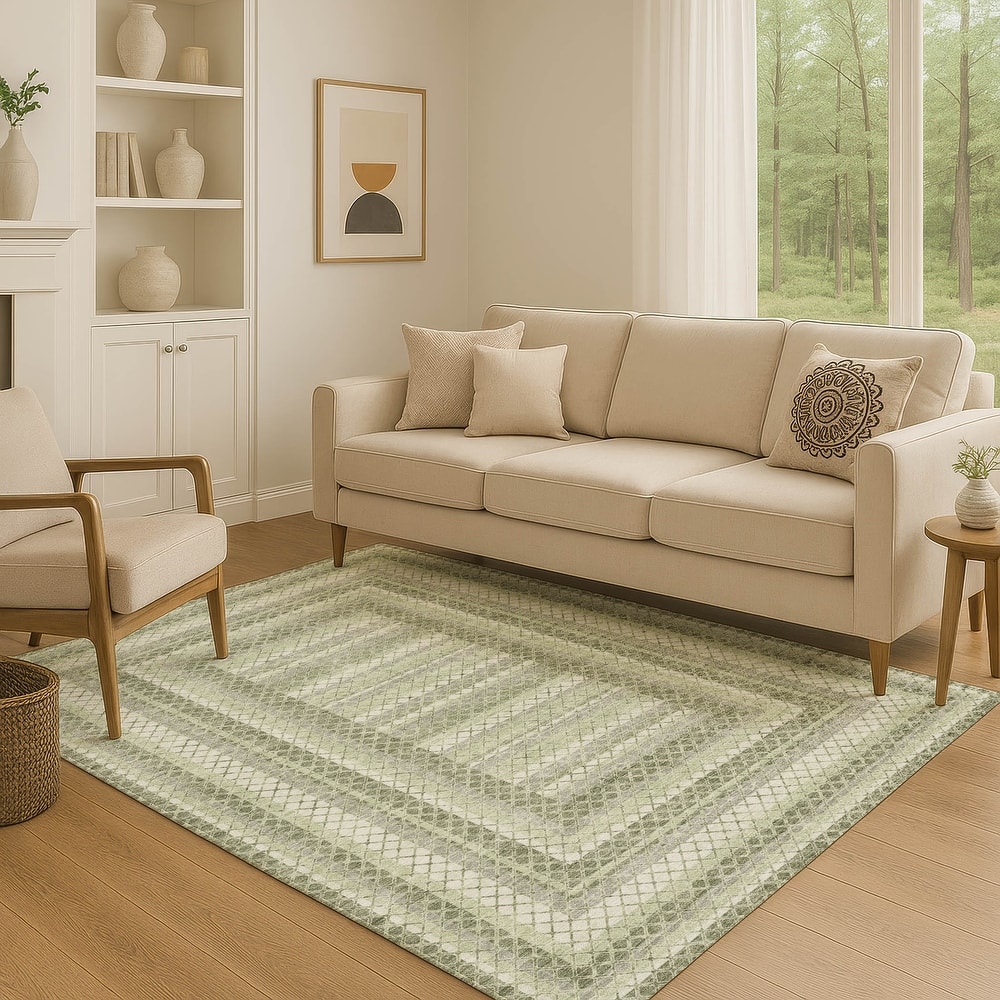 Premium Washable Super Soft Modern Borders Mayfield Rug