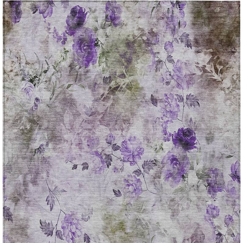 HomeRoots Floral Transitional Rectangle Outdoor Rug
