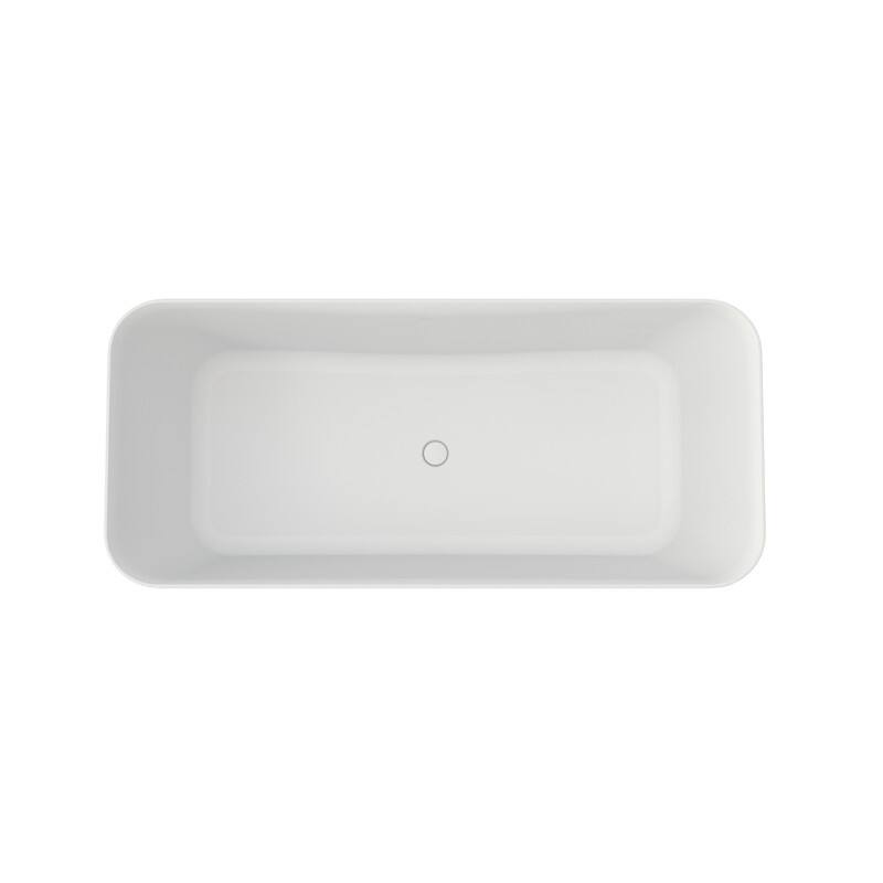 MEDUNJESS 67'' Freestanding Bathtub Solid Surface Soaking Tub