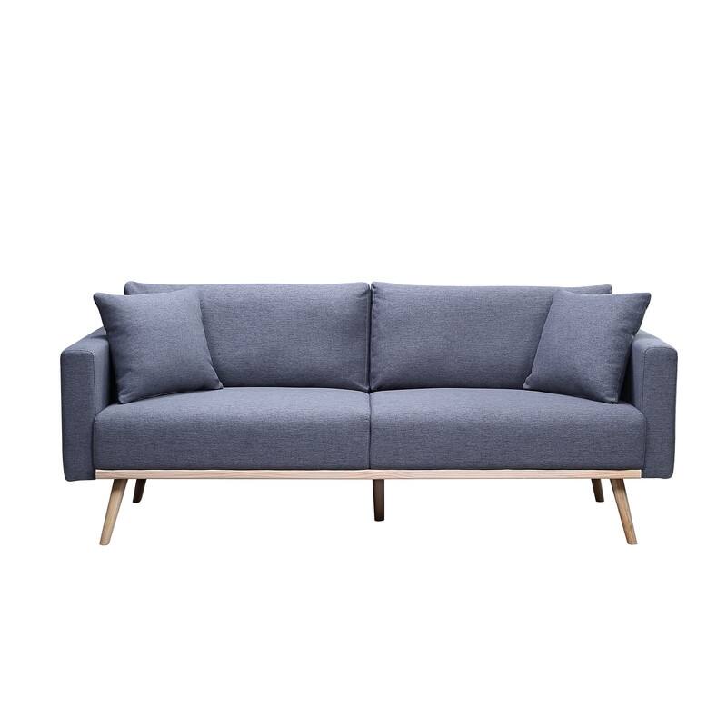 Easton Linen Fabric Sofa Loveseat Chair Living Room Set with USB Charging Ports Pockets & Pillows
