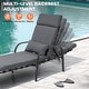 preview thumbnail 31 of 35, Outdoor Adjustable Patio Chaise Lounge Chair with Cushion Beach Poolside