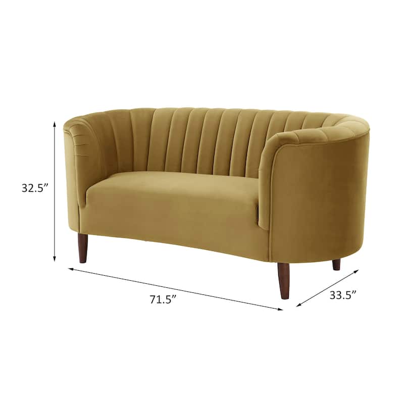 Yanna Tufted Loveseat with Wooden Leg