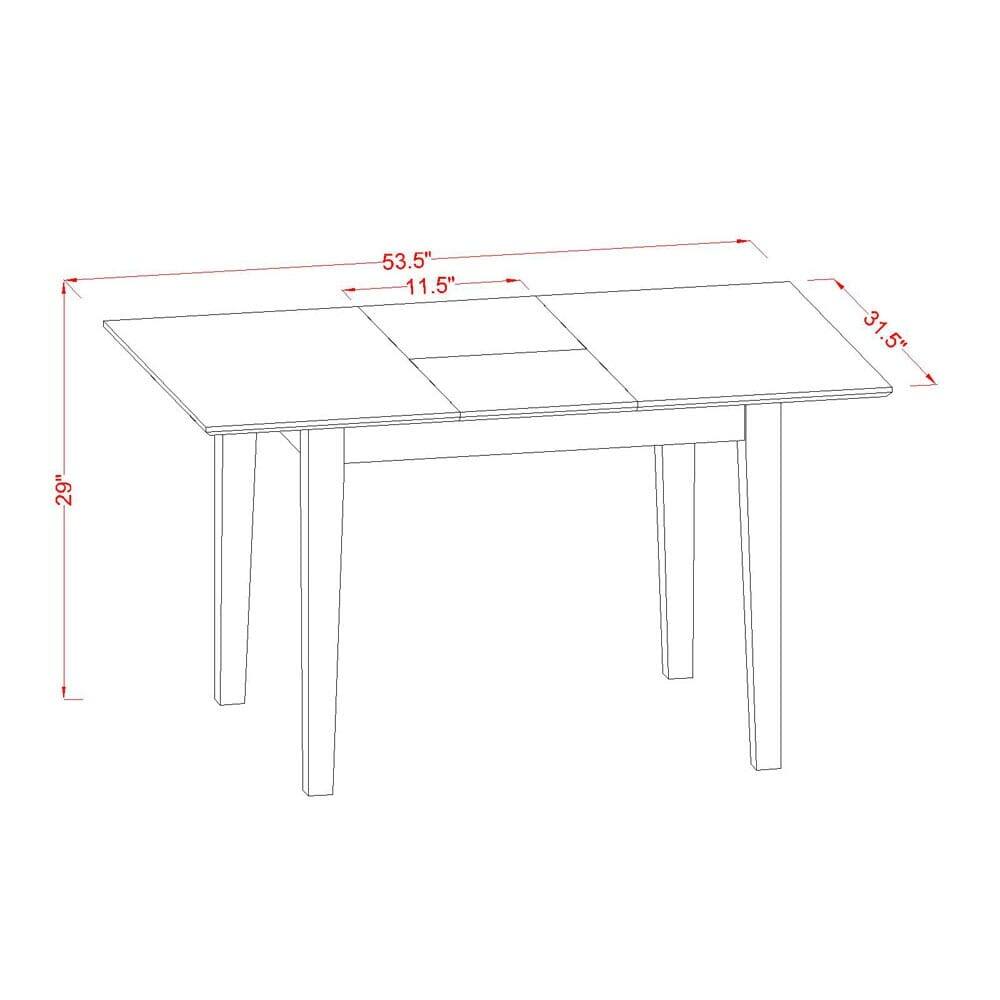 East West Furniture Dining Set Consists of a Rectangle Kitchen Table and Upholstered Chairs, Mahogany (Pieces Options)
