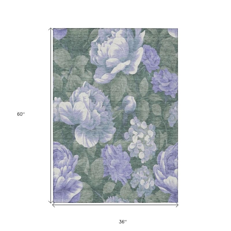 HomeRoots Floral Transitional Rectangle Outdoor Rug
