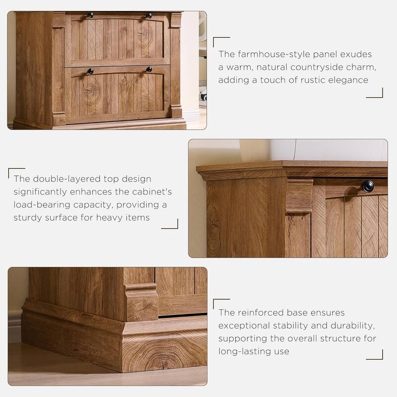 Farmhouse File Cabinet, Wood Lateral Filing Cabinet, Storage Cabinet