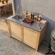 preview thumbnail 47 of 93, 100% Solid Wood Outdoor Kitchen Cabinet Set, Modular Patio BBQ Island Sideboard Buffet Pantry