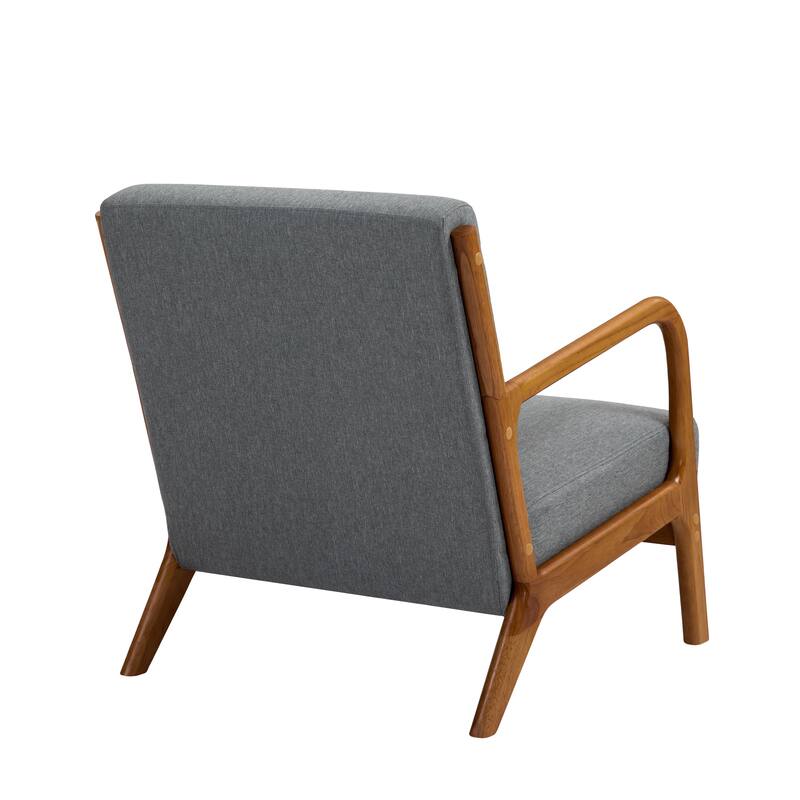 Mid-Century Modern Upholstered Accent Chair with Wood Frame